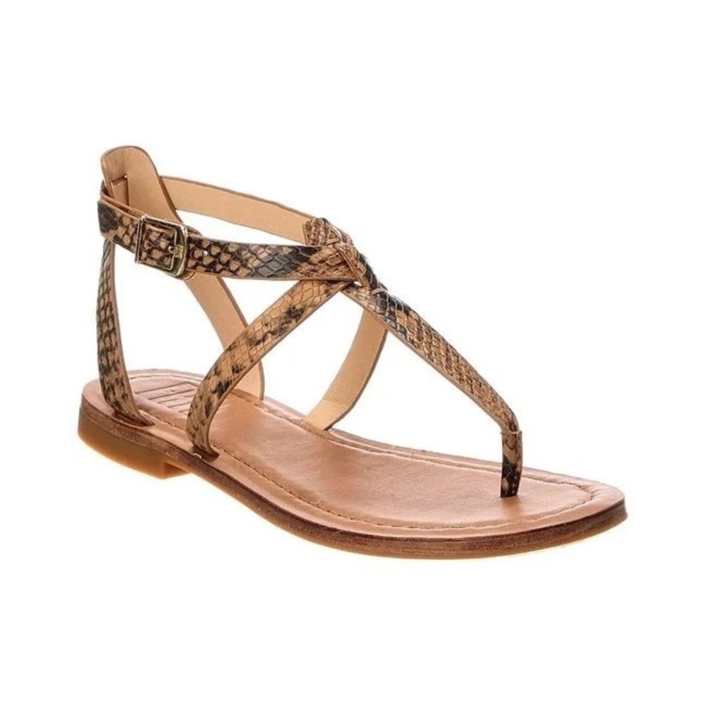 New Frye Taylor Snake Print Leather Flat Sandal Women's fits 9.5 - 10